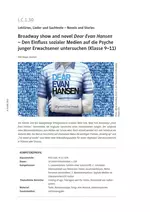 Broadway show and novel "Dear Evan Hansen" - Den Einfluss sozialer Medien auf die Psyche junger Erwachsener untersuchen - Englisch