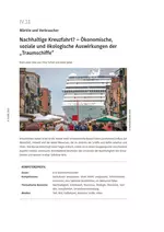 Nachhaltige Kreuzfahrt? - Märkte und Verbraucher - Ökonomische, soziale und ökologische Auswirkungen der Traumschiffe - Sowi/Politik