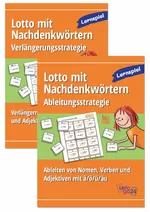 Rechtschreibspiele: Lotto mit Nachdenkwörtern Ableitungsstrategie und Verlängerungsstrategie - Ableiten und Verlängern von Nomen, Verben und Adjektiven - Deutsch