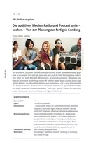 Die auditiven Medien Radio und Podcast untersuchen - Von der Planung zur fertigen Sendung - Deutsch
