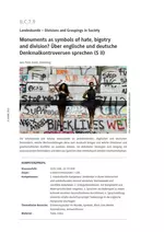 Monuments as symbols of hate, bigotry and division? - Über englische und deutsche Denkmalkontroversen sprechen - Englisch
