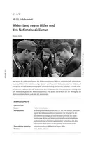 Widerstand gegen Hitler und den Nationalsozialismus - Mit Lernzielkontrolle - Geschichte