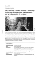 Handlungs- und produktionsorientierte Stationenarbeit zur Lyrik Baudelaires - De la passante à la belle inconnue - Französisch