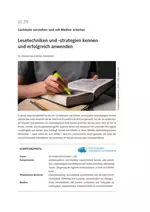 Lesetechniken und -strategien kennen und erfolgreich anwenden - Deutsch