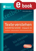 Texte verstehen - Schritt für Schritt, Klasse 8-10 - Sachtexte - Gebrauchstexte - diskontinuierliche Texte - Deutsch