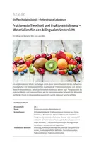 Fruktosestoffwechsel und Fruktoseintoleranz - Materialien für den bilingualen Unterricht - Biologie