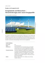 Energiewende und Klimaschutz - Herausforderungen einer neuen Energiepolitik - Erdkunde/Geografie
