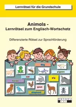 Animals -Lernrätsel zum Englisch-Wortschatz - Differenzierte Rätsel zur Sprachförderung - Englisch