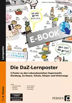 Die DaF- / DaZ-Lernposter - 6 Poster zu den Lebensbereichen Supermarkt, Kleidung, Zu Hause, Schule, Körper und Unterwegs  - DaF/DaZ