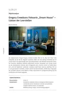 Gregory Crewdsons Fotoserie "Dream House" - Objektanalyse - Liaison der Leerstellen - Kunst/Werken