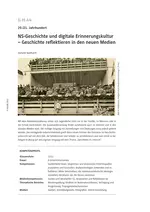NS-Geschichte und digitale Erinnerungskultur - Geschichte reflektieren in den neuen Medien - Geschichte