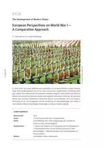 European Perspectives on World War I - a Comparative Approach - Bilinguale Geschichte - Englisch