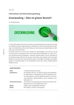 Greenwashing - Alles im grünen Bereich? - Unternehmen und Unternehmensgründung - Sowi/Politik
