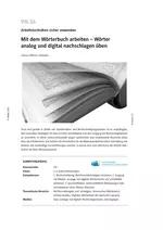 Mit dem Wörterbuch arbeiten - Wörter analog und digital nachschlagen üben - Deutsch