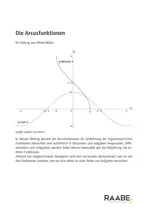 Die Arcusfunktionen - Unterrichtseinheit Mathematik - Mathematik