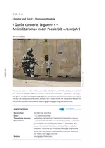 "Quelle connerie, la guerre" - Antimilitarismus in der Poesie (ab 4. Lernjahr) - L'antimilitarisme dans la poésie - Französisch