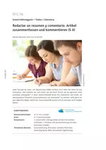 Redactar un resumen y comentario - Artikel zusammenfassen und kommentieren - Spanisch