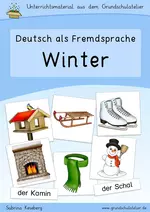 DaF/DaZ: Winter - Bildkarten Arbeitsblätter, Lernspiele, u.m. mit Sprechanlässen, Hörverstehensübungen, Schreibaufgaben und Leseübungen - DaF/DaZ