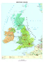 Poster British Isles mit Phonetik. Digitale Wandkarte - Hochauflösende Karte der Britischen Inseln mit Phonetik - Englisch