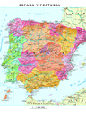 España y Portugal - Poster mit Phonetik (IPA 93) - Digitale Wandkarte mit Phonetik - Erdkunde/Geografie