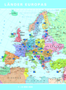 Die Länder Europas mit ihren Flaggen - Digitale (Wand-)Karte - Mit Flaggen und EU-Status (Stand: 2021) - Erdkunde/Geografie