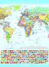 Die Staaten der Erde mit ihren Flaggen - Digitale (Wand-)Karte - Hochauflösende digitale Weltkarte - Erdkunde/Geografie