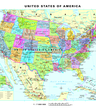 The United States of America - Digitale Wandkarte mit Phonetik - Digitale Karte der Vereinigten Staaten von Amerika mit Phonetik (IPA 93) - Erdkunde/Geografie