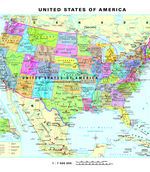 The United States of America - Digitale Wandkarte mit Phonetik - Digitale Karte der Vereinigten Staaten von Amerika mit Phonetik (IPA 93) - Erdkunde/Geografie