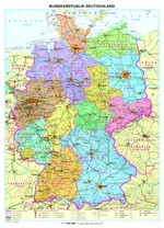 Deutschlandkarte mit Phonetik. Digitale Wandkarte - Hochauflösende Karte von Deutschland mit Phonetik (IPA 93) - Erdkunde/Geografie