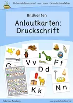 Anlautkarten (Bildkarten, Anlauttabelle): Druckschrift - Bildkarten Deutsch - Deutsch