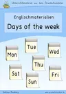Days of the week (Wochentage) - Unterrichtseinheit Englisch - Englisch