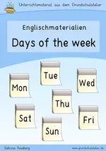 Days of the week (Wochentage) - Unterrichtseinheit Englisch - Englisch