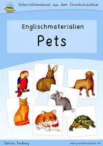 Animals: pets (Haustiere) - Bildkarten (flashcards), Arbeitsblätter, Lernspiele, u.m. mit Sprechanlässen, Hörverstehensübungen, Schreibaufgaben und Leseübungen - Englisch