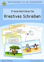 Freiarbeitskartei: Kreatives Schreiben (240 Schreibanlässe) - Schreiben zu Bildern, Überschriften, einem Satz, Reizwortgeschichten, Literatur, etc. - Deutsch