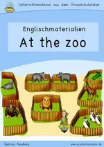 Englisch: Animals at the zoo (Zootiere) - Bildkarten (flashcards), Arbeitsblätter, Lernspiele, u.m. mit Sprechanlässen, Hörverstehensübungen, Schreibaufgaben und Leseübungen - Englisch