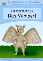 Lesetagebuch zu "Das Vamperl" von Renate Welsh - Arbeitsblätter zum Leseverständnis - Deutsch