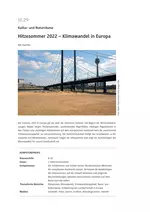 Der Hitzesommer 2022 - Klimawandel in Europa - Kulturräume und Naturräume - Erdkunde/Geografie