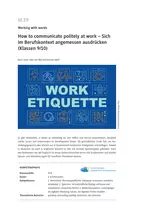 How to communicate politely at work - Sich im Berufskontext angemessen ausdrücken - Englisch