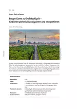 Escape Game zu Großstadtlyrik - Gedichte spielerisch analysieren und interpretieren - Deutsch