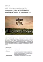 "Soñando con el fútbol" - Die gesellschaftliche Bedeutung des Fußballs in Lateinamerika - Spanisch