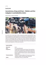 Journalismus, Krieg und Krisen - Medien und ihre Aufgaben in wechselhaften Zeiten - Sowi/Politik