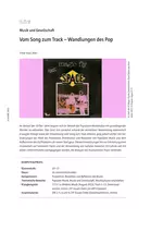 Musik: Vom Song zum Track - Wandlungen des Pop - Musik und Gesellschaft - Musik