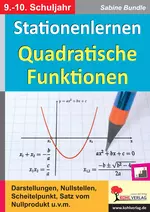 Stationenlernen Quadratische Funktionen - Darstellungen, Nullstellen, Scheitelpunkt, Satz vom Nullprodukt u.v.m. - Mathematik