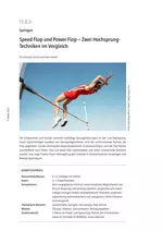 Hochsprung: Speed Flop und Power Flop - incl. 2 Videodateien - Zwei Hochsprung-Techniken im Vergleich - Sport