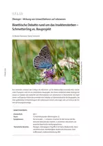 Bioethische Debatte rund um das Insektensterben: Schmetterling vs. Bauprojekt - Ökologie – Wirkung von Umweltfaktoren auf Lebewesen - Biologie
