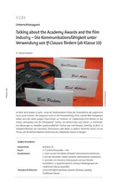 Talking about the Academy Awards and the film industry - der OSCAR - Die Kommunikationsfähigkeit unter Verwendung von Conditional Clauses fördern (ab Klasse 10) - Englisch