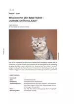 Lesetexte zum Thema "Katze" - Wissenswertes über Katze Finchen - Deutsch