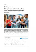 Prüfungstraining: Textbeschreibung Prosa - Schritt für Schritt einen Aufsatz schreiben - Deutsch