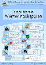 Wörter nachspuren (Schreibkarten) - Wörter nachspuren (140 Schreibkarten, erstes Schreiben, Rechtschreibung) - Deutsch