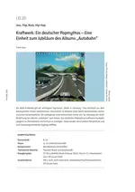 Kraftwerk: Ein deutscher Popmythos - mit Audiodateien - Eine Einheit zum Jubiläum des Albums "Autobahn" - Sowi/Politik